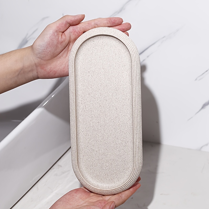 Travertine Tray Oval - Resin Oval Tray for Towel and
