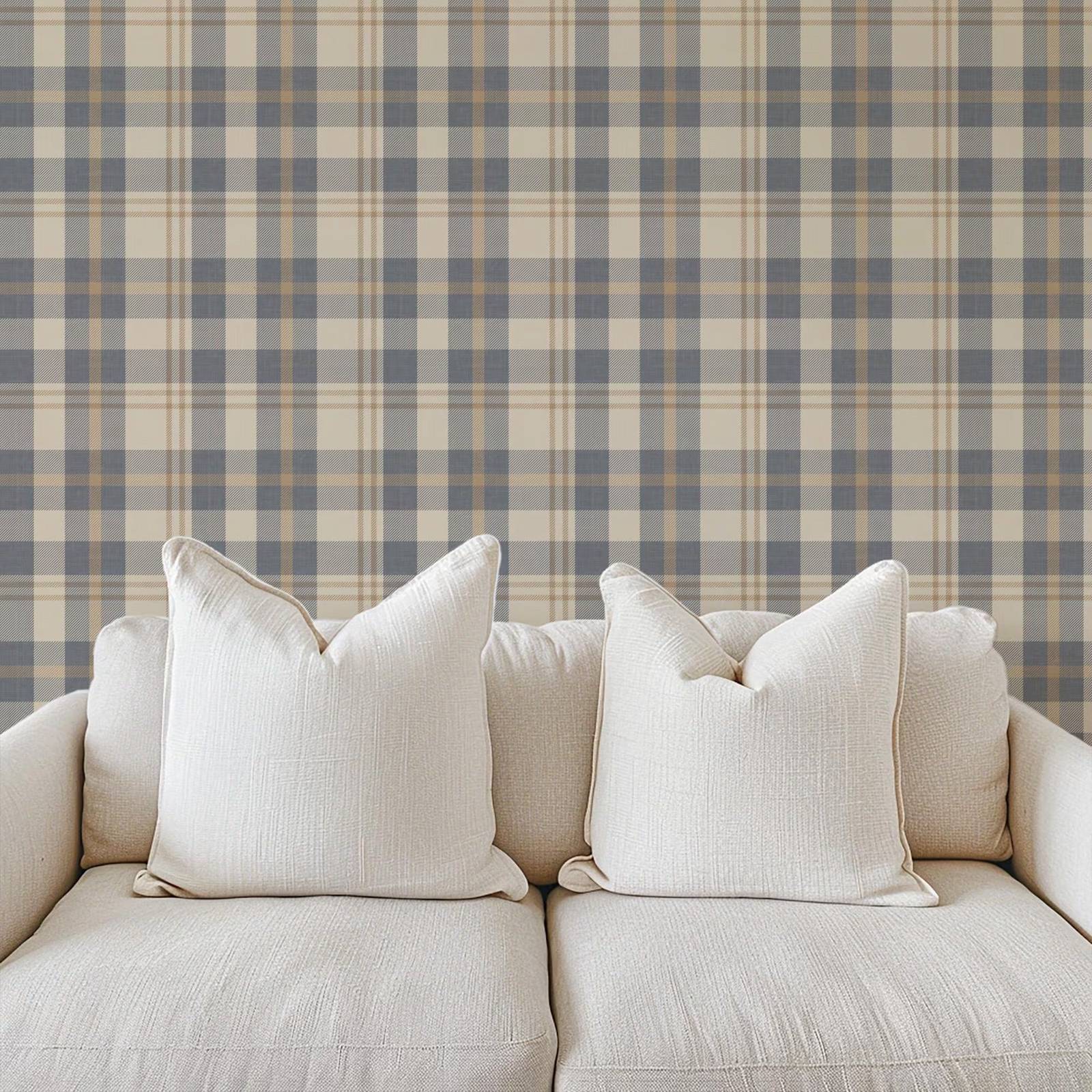 Neutral Blue and Beige Plaid W - Interior Design Scandinavian recensie en prijs