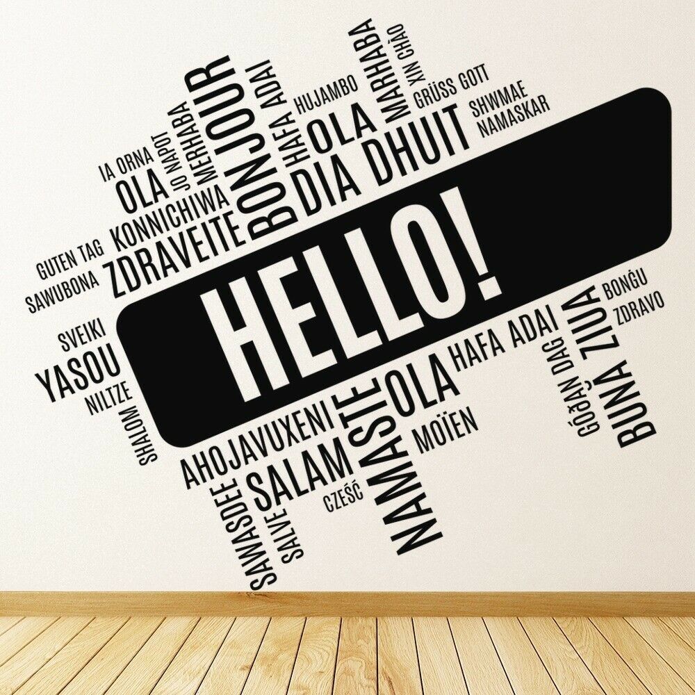 Hello Foreign Language Wall De - Interior Design Language recensie en prijs