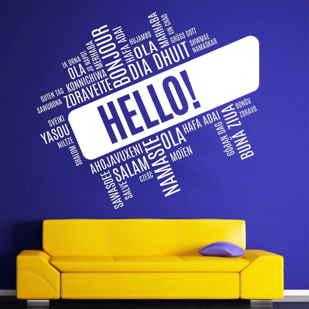Hello Foreign Language Wall De - Interior Design Language recensie en prijs