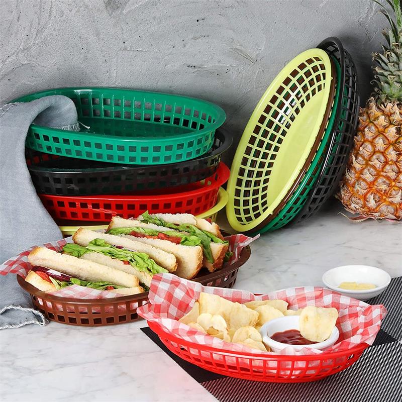 6-12Pcs Fast Food Baskets Plas - Travertine Tray Oval recensie en prijs